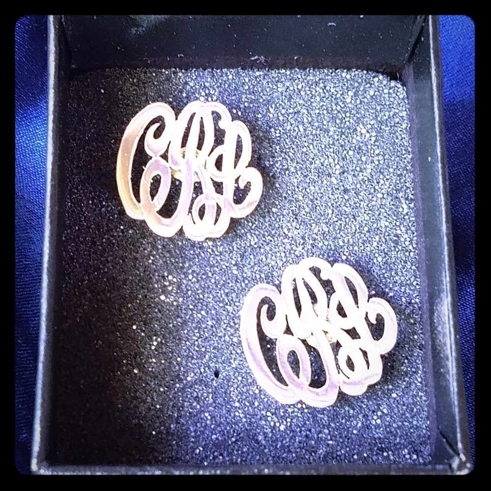 Sterling Silver - Mongram Earrings - CLB - 1.75cm